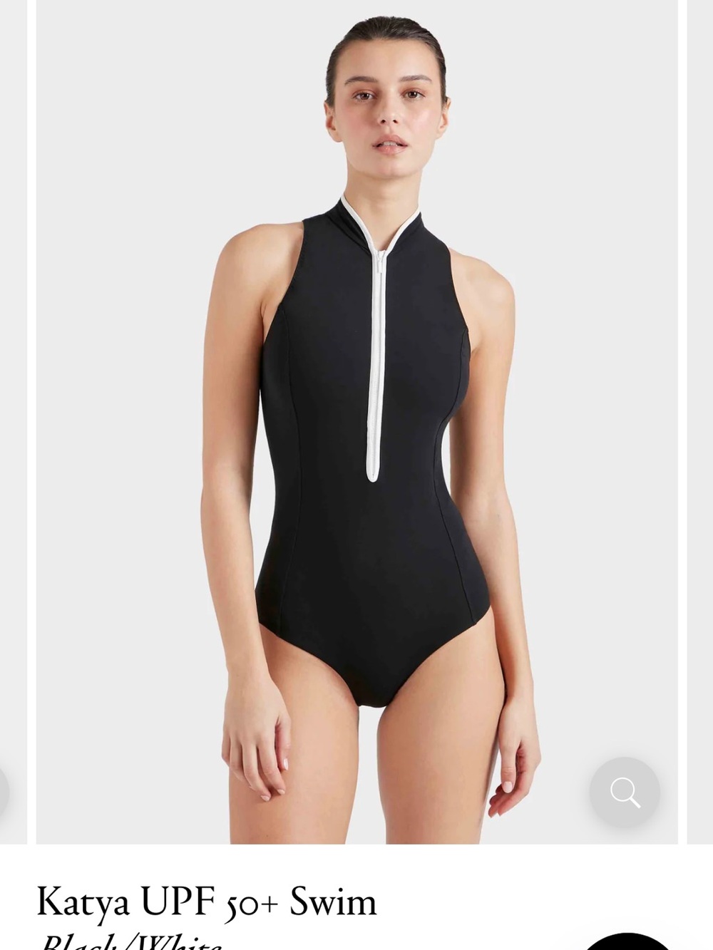 Hungza G Brand New with tagsUPF 50+ Black/White High-Neck Zip One-Piece Swimsuit